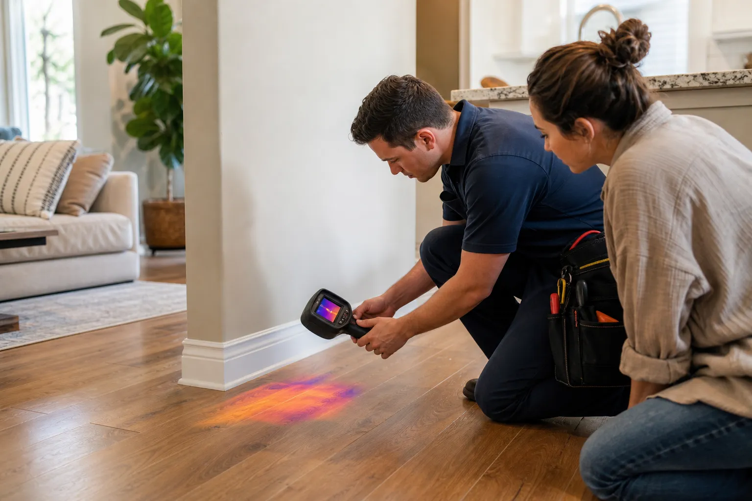 Warm floor? Find the leak fast