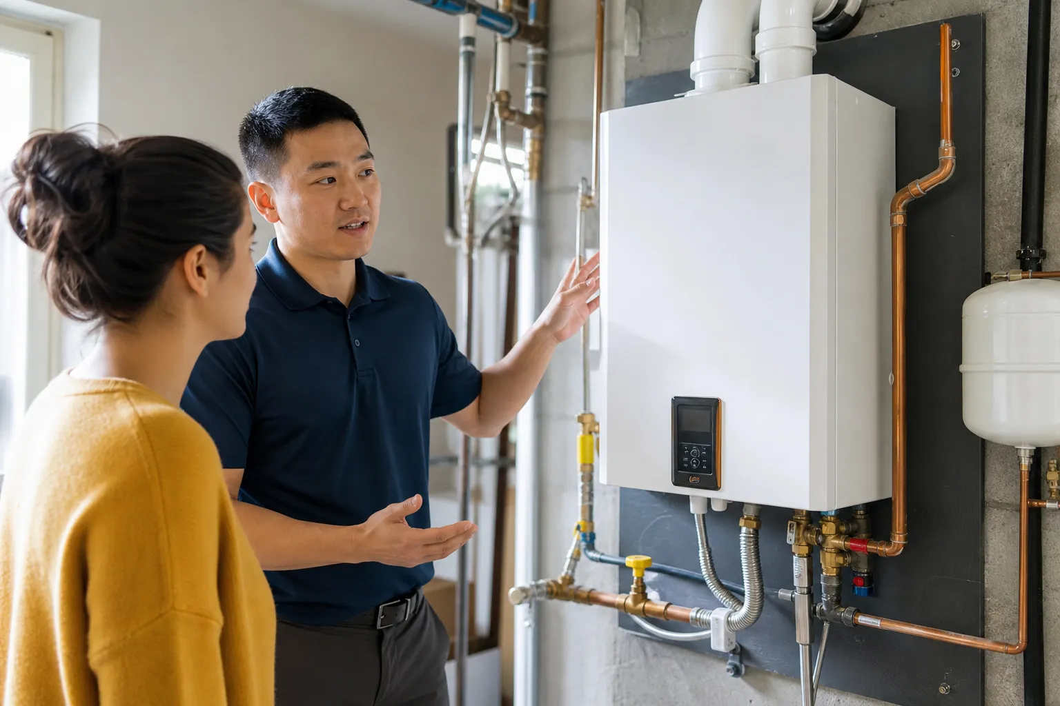 Tankless water heater installation