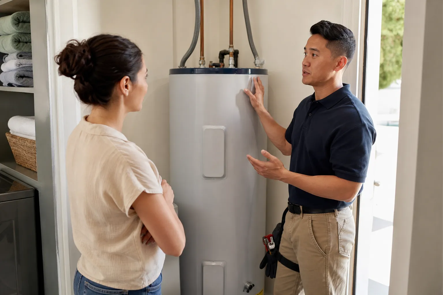 Electric water heater installation