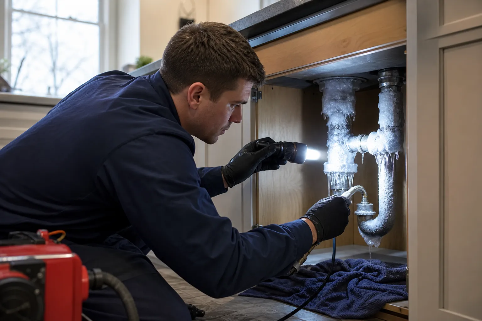 Frozen pipe thawing