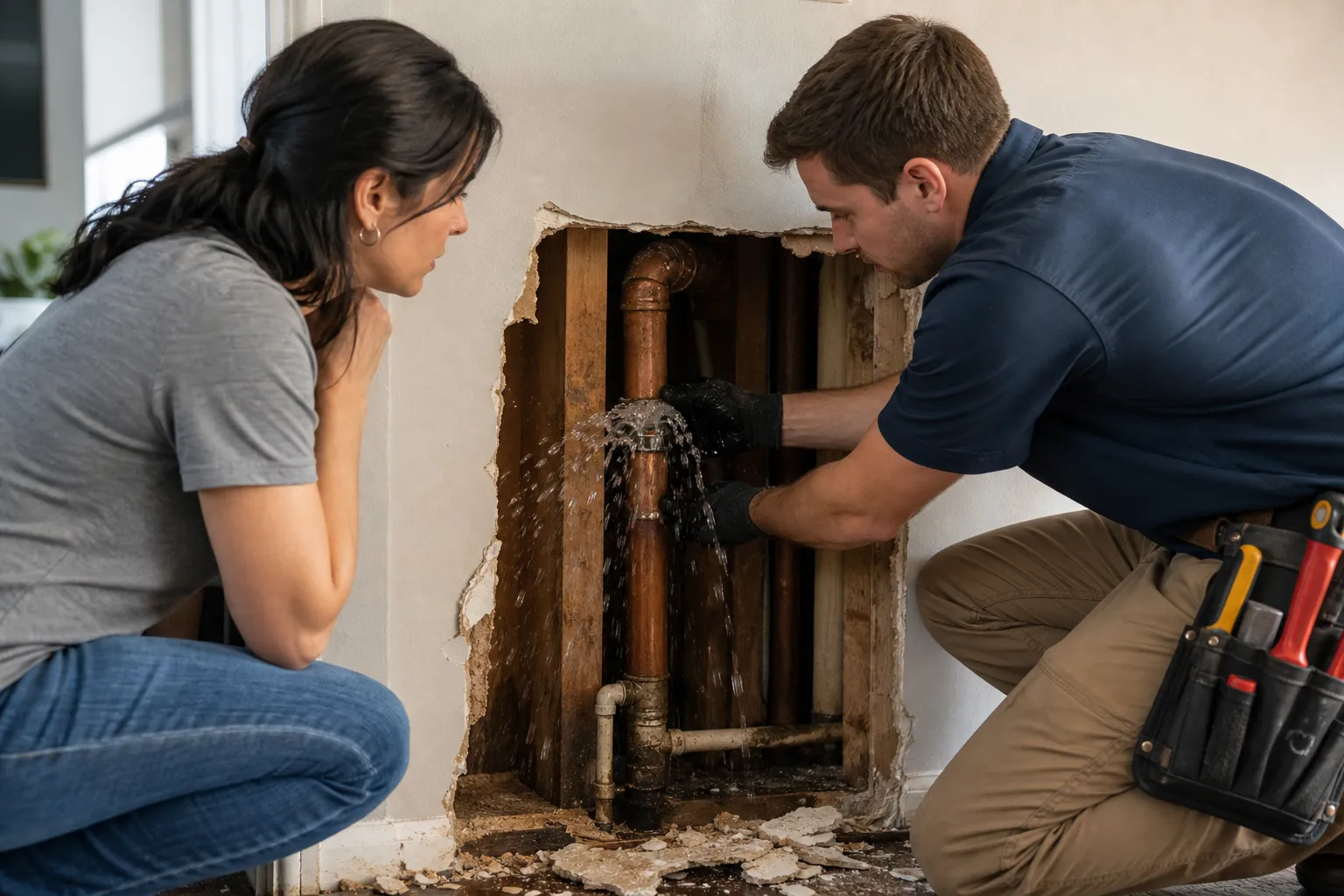 Fast help for burst pipes