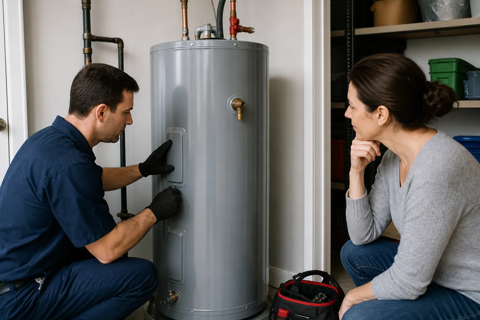 Tank water heater installation