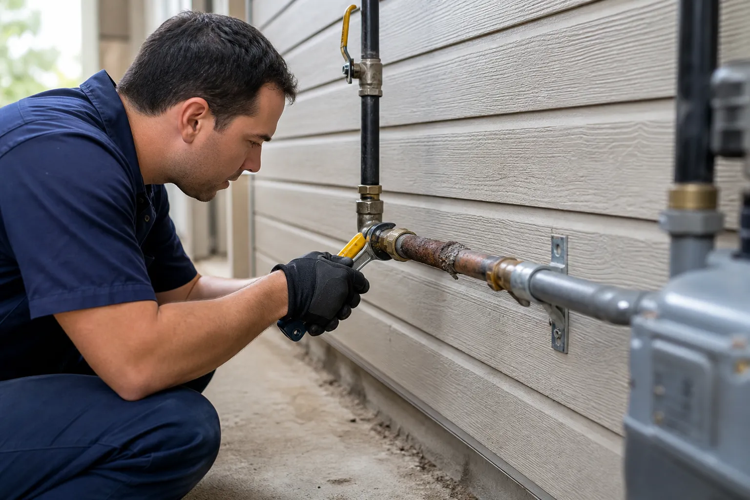 Damaged gas line