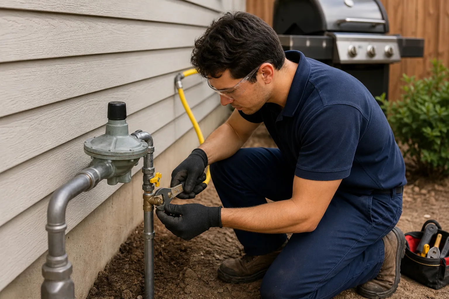 Gas line installation