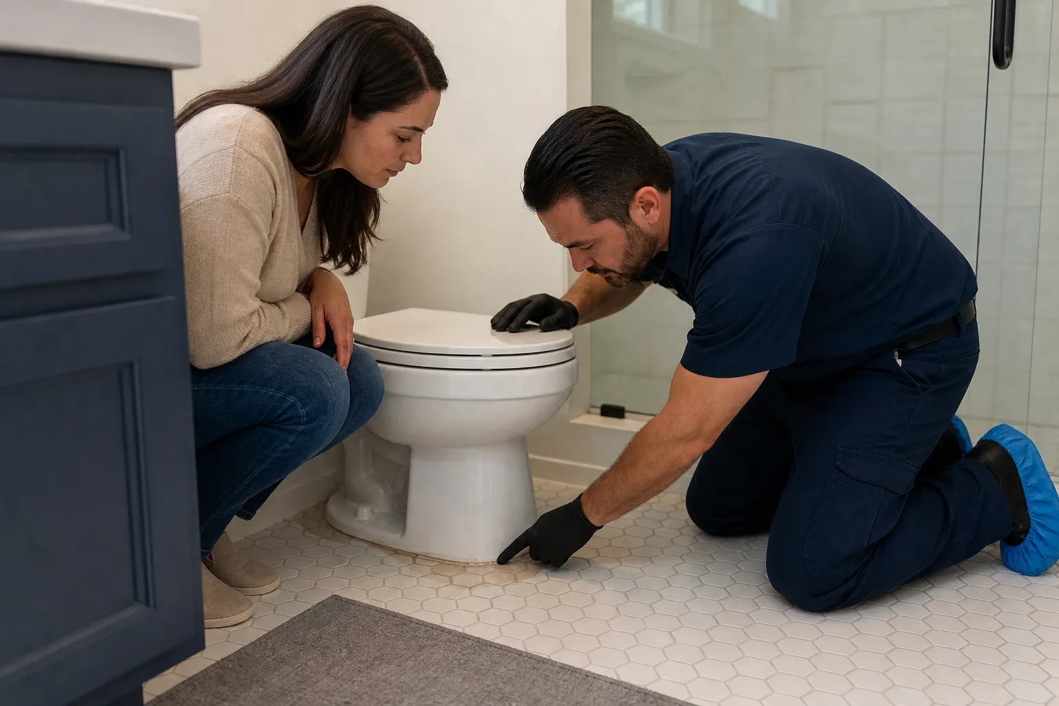 Stop a toilet leak at the base