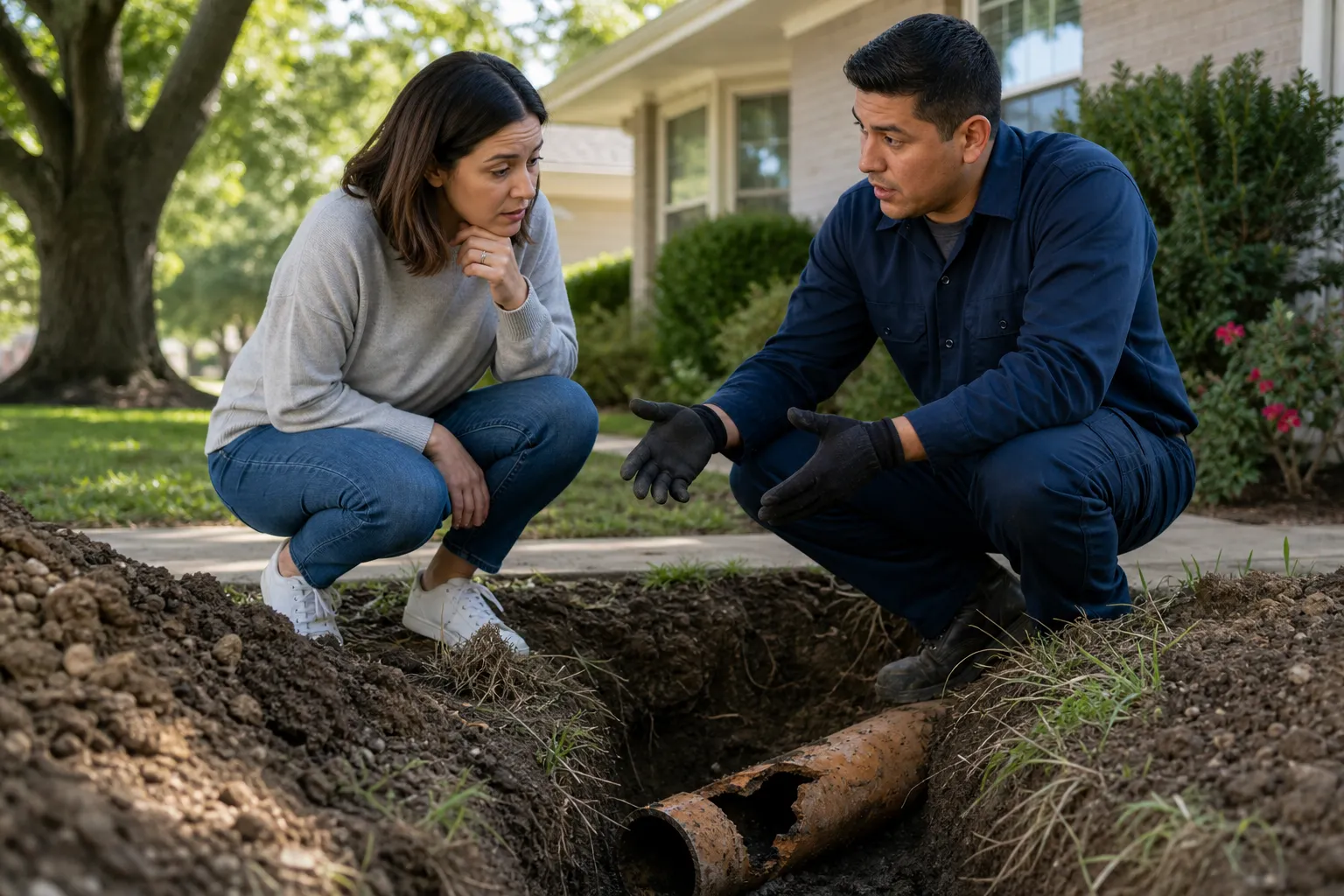 Collapsed sewer line