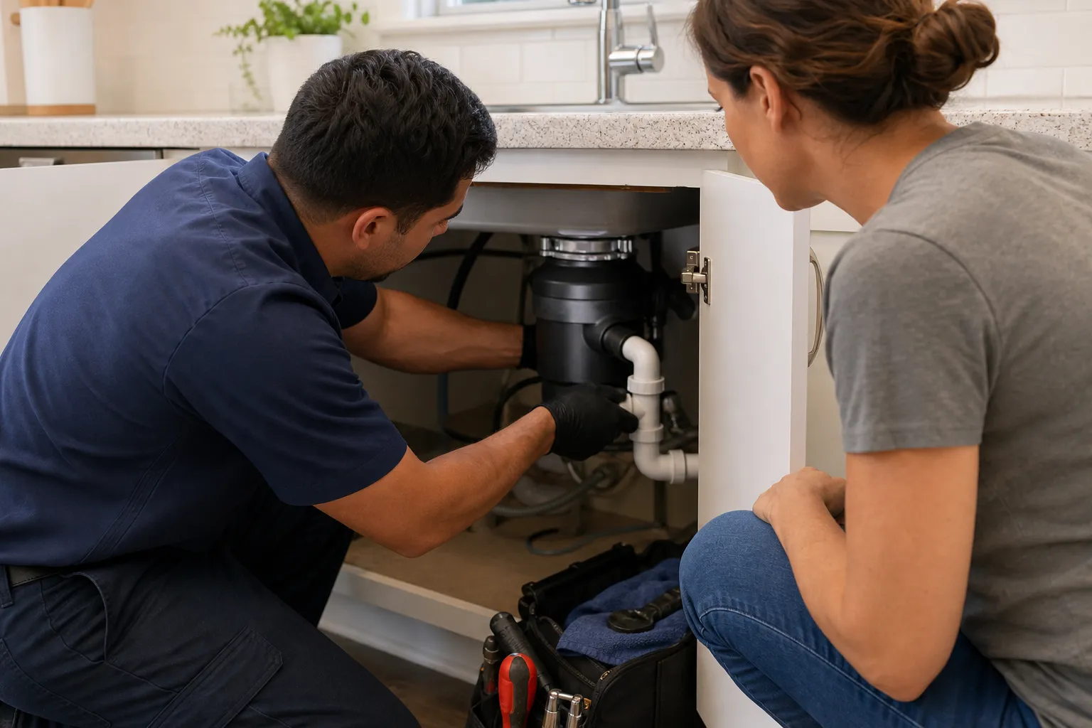 Fix a leaking or loose disposal connection