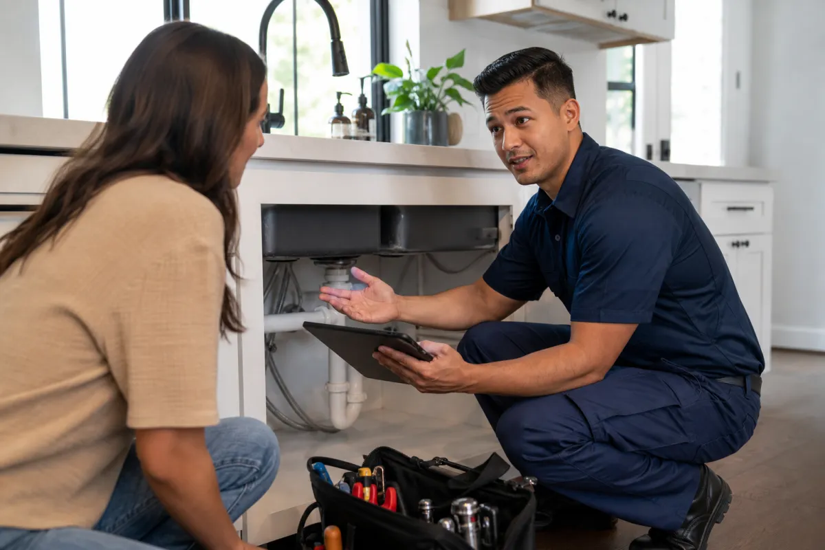 Drain cleaning with clear scope upfront