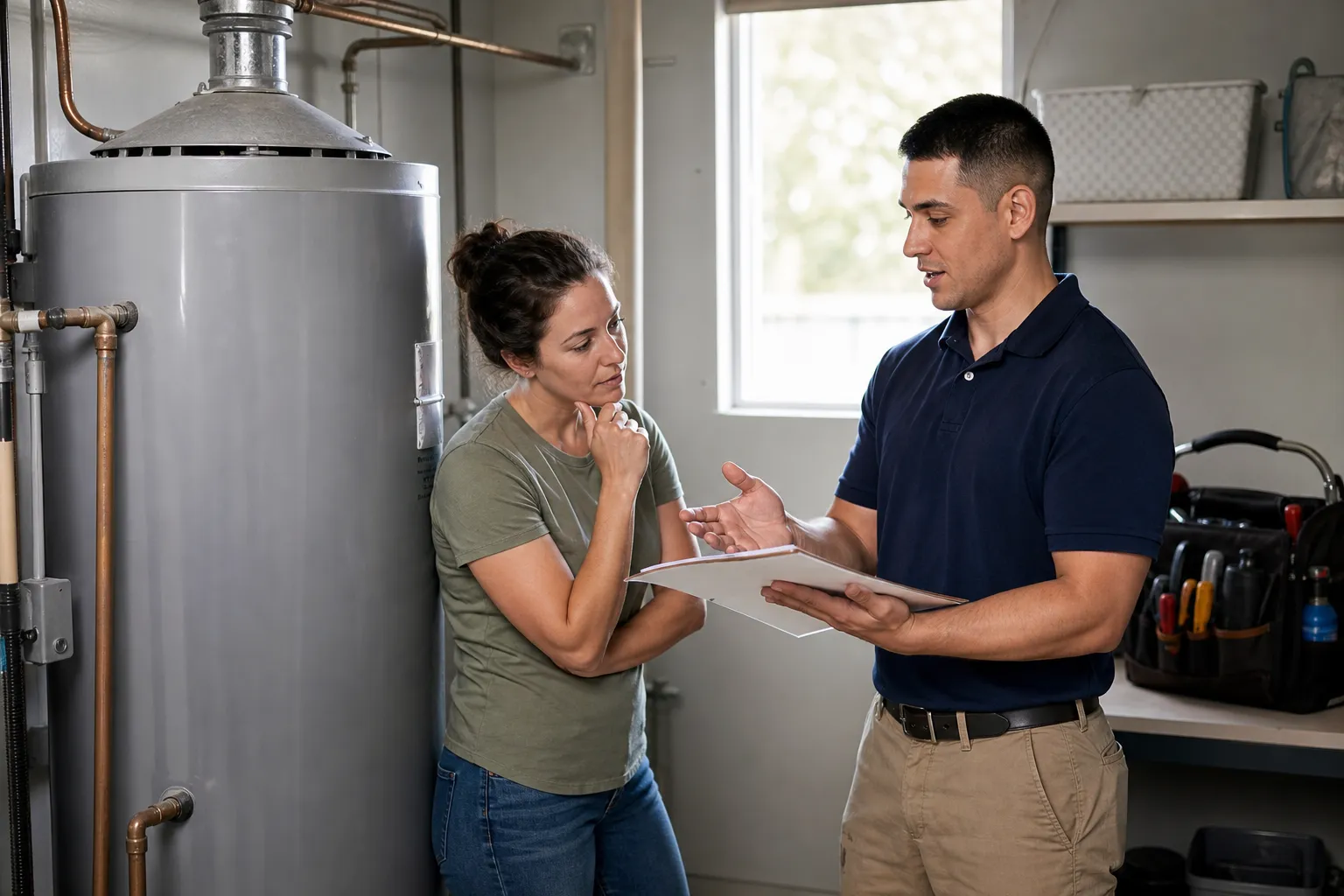 Undersized water heater