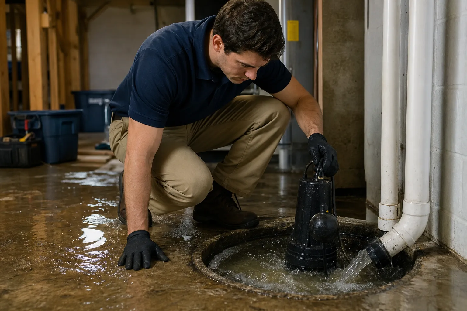 When the sump basin overflows